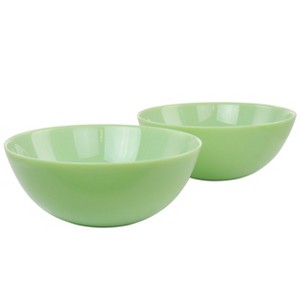 Gibson 2 Piece 10 Inch Jadeite Glass Serving Bowl Set in Jade Green - 1 of 4