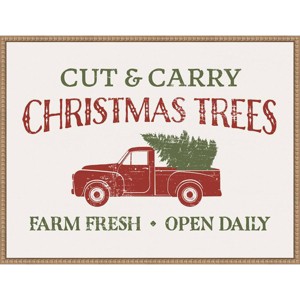Amanti Art 30"x23" Christmas Farm Sign II by Victoria Barnes Canvas Wall Art Print - 1 of 4