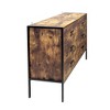 Industrial Style Storage Cabinet Chest With 6 Drawer Sturdy Steel Frame Large Space For Bedroom Living Room, Brown - 4 of 4