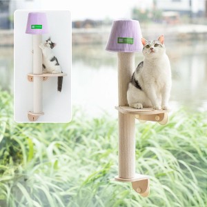 Mewoofun Pet Beds 2 in 1 Wall Mounted Cat Scratcher, Cat Window Perch Hammock Bed with Scratching Post and Climbing Steps, White, 32.7"*14.1"*10.7" - 1 of 4
