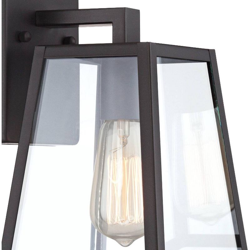 John Timberland Arrington Modern Wall Light Sconce Mystic Black Hardwire 6" Fixture Clear Glass Shade for Bedroom Bathroom Vanity Reading Living Room, 2 of 6