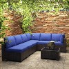 7-Piece Patio Furniture Set, Outdoor Sectional Sofa w/ Dining Table & Thick Cushions, All-Weather PE Wicker for Garden, Deck, Lawn - 4 of 4