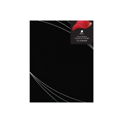 Great Papers Petal Touch Certificate Holders 9.34" x 12" Modern Black 5/Pack (2019002)
