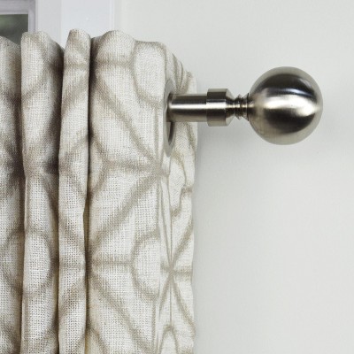 Versailles Imperial Ball Double Steel Heavy Duty Curtain Rod Set for Windows Brushed Nickel
