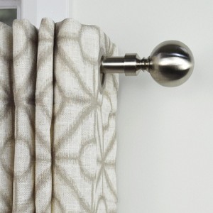 Versailles Imperial Ball Double Steel Heavy Duty Curtain Rod Set for Windows Brushed Nickel - 1 of 1