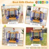 Infans 48" Mini Trampoline with Enclosure Heavy-duty Metal Frame U-shaped Legs Orange - 3 of 4