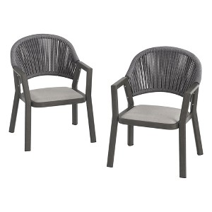 Outdoor Dining Set, 59 Inch Patio Furniture Set with PE Wicker Chairs, All-Weather Resistant Aluminum - 1 of 4