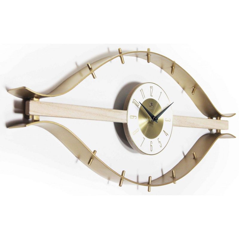 10&#34; x 22&#34; Metal Horus Wall Clock Gold - Infinity Instruments, 4 of 8