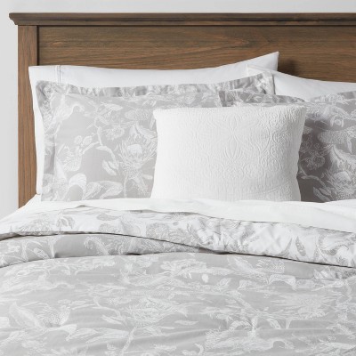 King Family Friendly Floral 8pc Comforter & Sheet Bundle Gray - Threshold™