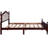 DOMETOUR Queen Pine Bed with Upholstered Headboard, Panel Footboard, Bed Rail & Platform Support Feet, Classic Cherry - 4 of 4