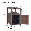 SinCiDo Farmhouse Set of 2 Nightstands w/Charging Station, Wood End Table with Barn Door & Open Shelves for Bedroom, Living Room - 3 of 4