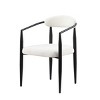SEVOBAL Dining Chairs Set of 2 Mid-Century Modern Boucle Backrest Chairs with Black Metal Legs, White, 22.83"*21.65"*31.9" - 4 of 4