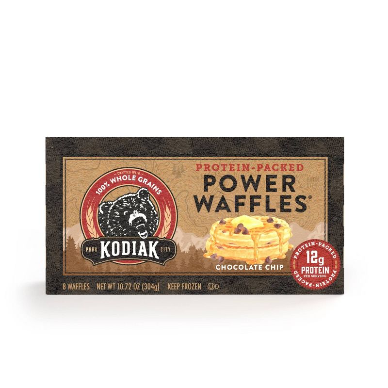 Kodiak Protein-Packed Power Waffles Chocolate Chip Frozen Waffles - 8ct, 1 of 10