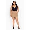 Women's Plus Size Cargo Halo Side Pockets  Mini Skirt - caramel | CITY CHIC - image 2 of 4