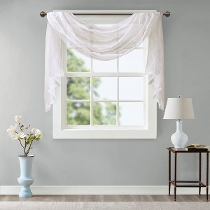 MAYEERTY Diamond Sheer Embroidered Window Scarf for Living Room - 1 of 4