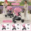 Infans 2 in 1 Convertible Baby Stroller High Landscape Infant Stroller Pink - 3 of 4