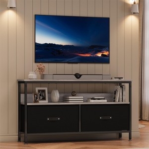 TV Stand Dresser with 2 Drawers, Media Console with Open Shelf for 50 Inch TV, Bedroom Entertainment Center with PU Finish - 1 of 4