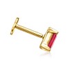 Pure Collection by Ross-Simons 0.10 Carat Baguette Ruby Single Flat-Back Stud Earring in 14kt Yellow Gold - 3 of 4