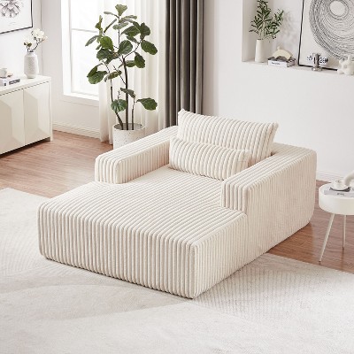 NicBex Couches for Living Room 75"W Corduroy Sponge Sofa Lounge Chair Fluffy Modern Sleeper Chair with 2 Throw Pillows, No Assembly Required