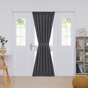 Deconovo French Door Blackout Curtain with Tieback, 1 Panel, OEKO-TEX - 1 of 4