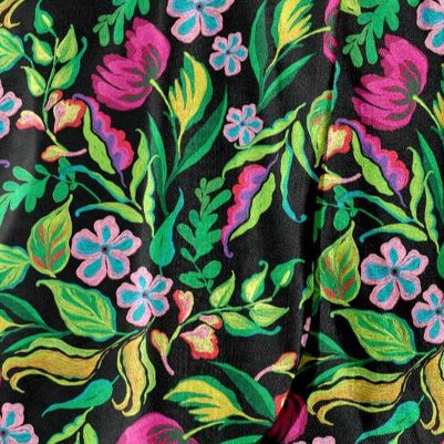 black neon floral