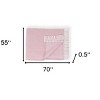 70" X 55" Pink And White Cotton Blend Woven Herringbone Plush Throw Blanket with Tassels - 3 of 4