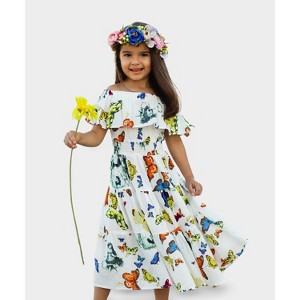 Boho Butterfly Off The Shoulder Maxi Dress Mia Belle Girls - 1 of 4