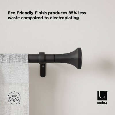 Sita Matte Black Adjustable Steel Curtain Rod