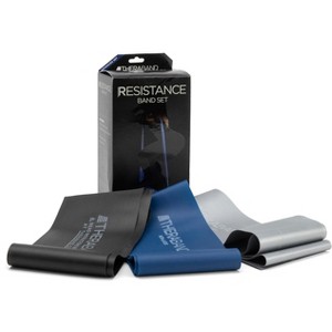 THERABAND Resistance Bands Set, Advanced, Blue/Black/Silver, 3 Pack, Non-Latex, Strength Training - 1 of 4