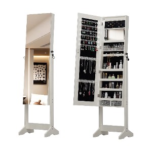 Lyngins 360° Jewelry Cabinet Standing, Jewelry Organizers & Storage with Full Length Mirror, Jewelry Armoire Organizer, Earring Holder Organizer - 1 of 4