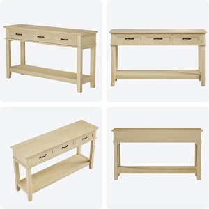 Console Table with 3 Storage Drawers, 3 Tier Farmhouse Wooden Sofa Table, Hallway Tables for Entryway - 1 of 4