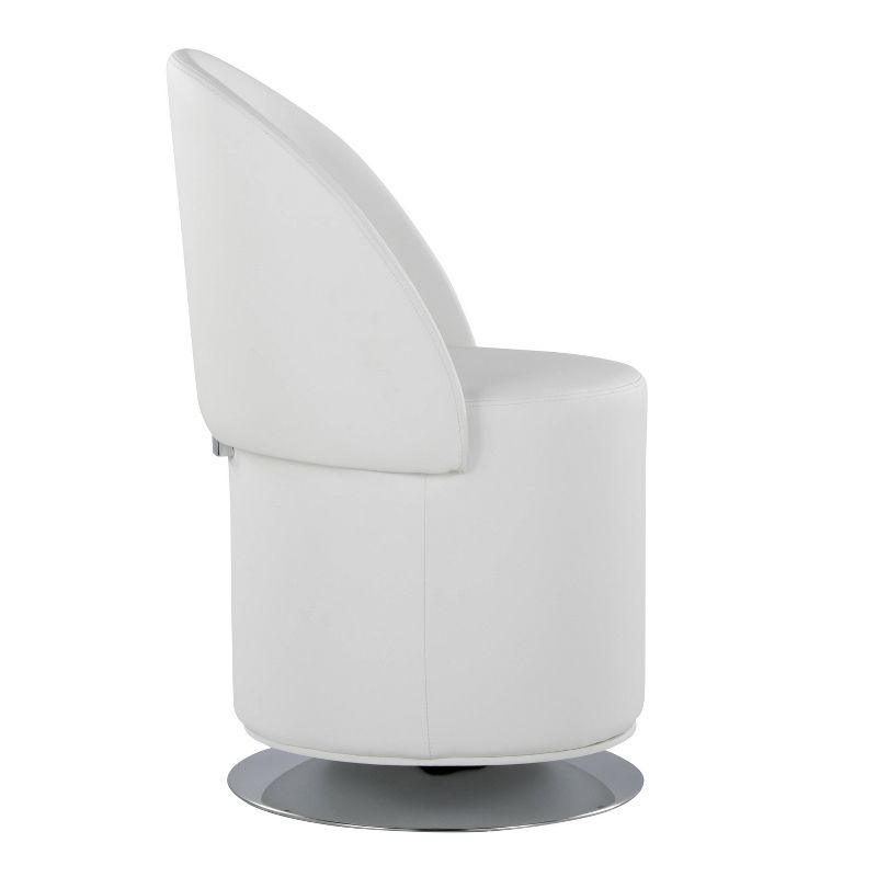Finch Swivel Accent Chair Chrome/White - LumiSource, 2 of 13