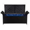vidaXL Storage Bench with Cushion 54.3" Poly Rattan Black - 4 of 4