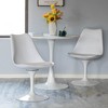 Fabulaxe Mid-Century Modern Swivel Tulip Side Chair with Comfortable Cushioned Seat, White Polypropylene Accent Side Chair - 3 of 4