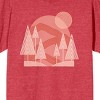 Adventure Society Pine Trees And Mountains Men's Heather Red T-Shirt - 2 of 3