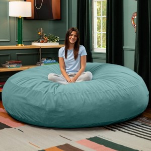 Jaxx 6 Foot Cocoon - 2-in-1 Convertible Bean Bag Bed & Large Bean Bag Chair for Adults, Premium Lush Velvet - 1 of 4