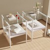 LOVMOR 2-Tier Tempered Glass End Table Set of 2, Rectangle Coffee Tabletop with MDF Layer, Modern Side Table for Living Room - 4 of 4
