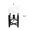 Creekwood Home Modern Glass Table Lamp with Exposed Bulb Wood Base Black Clear Shade - 3 of 4