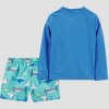 Carter's Just One You&#174 Toddler Boys' Long Sleeve Shark Printed Rash Guard Swimwear Sets - Blue - 2 of 4