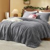 3 Pcs Fluffy Comforter Set Super Soft Faux Fur Bed SetWinter Warm Plush Fleece Bedding Sets - 2 of 4