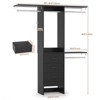 Aheaplus 4FT Small Closet Organizer with Fabric Drawers, DIY Closet System with Hanging Rods and Storage Shelves - 3 of 4