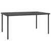 vidaXL Patio Dining Set Outdoor Table and Chair Black Steel and Textilene - 59.1" Table Length 6 Items - 4 of 4