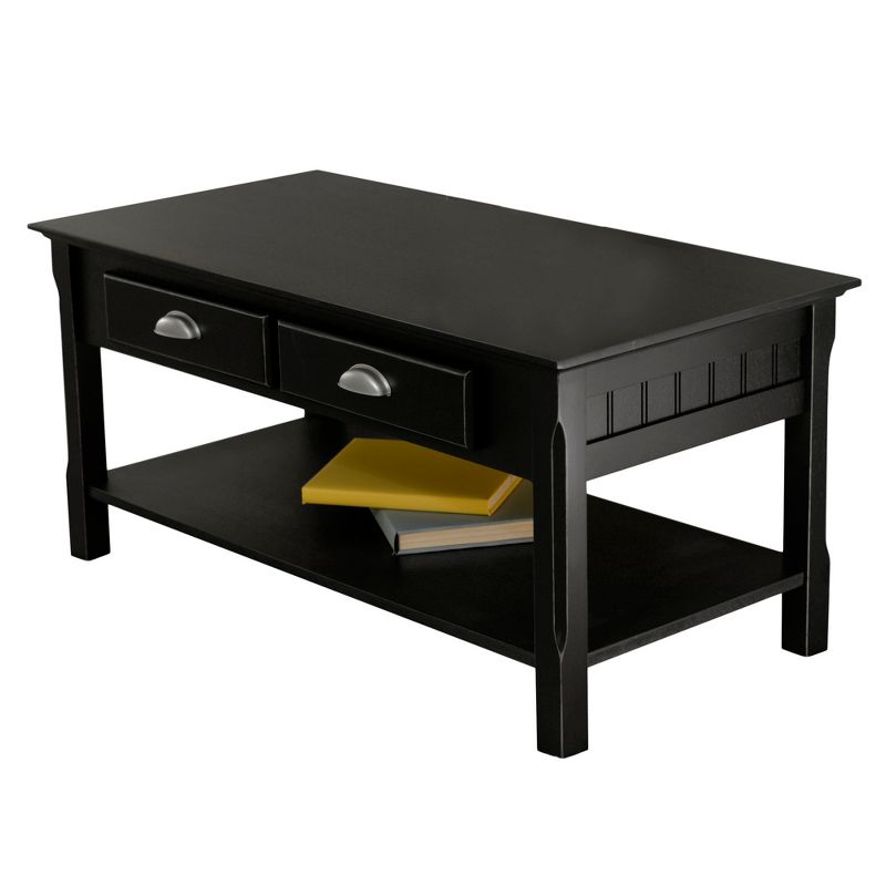 Timer Coffee Table, Drawers and Shelf - Black - Winsome, 3 of 5