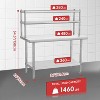 Acekool Stainless Steel Work Table with Overshelves, 30" x 24" Prep Table with Adjustable 30" x 12" Shelf, Commercial Kitchen Utility Table - 2 of 4