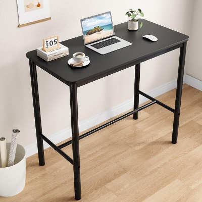 SEVOBAL Desks Writing Workstation Study Table Home Office Bar Height Pub Table, Wooden Computer Table for Workplace, Black, 47.2"*23.6"*41.3"