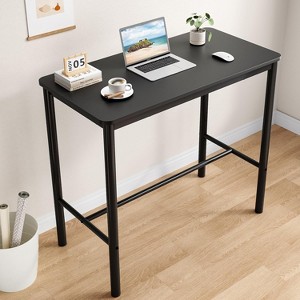 SEVOBAL Desks Writing Workstation Study Table Home Office Bar Height Pub Table, Wooden Computer Table for Workplace, Black, 47.2"*23.6"*41.3" - 1 of 4