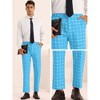 Lars Amadeus Men's Slim Fit Business Tapered Checked Printed Dress Trousers - 4 of 4