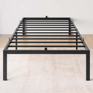 Bed Frame, Metal Platform Base with Steel Slat Support, Noise Free Easy Assembly No Box Spring Needed, Black - 1 of 4