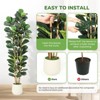 Faux Fiddle Leaf Fig Tree 5/6/7 FT, Artificial Ficus Tree with Tall Artificial Plants, Lifelike Fake Tree for Home Decor Living Room Indoor Outdoor - 4 of 4