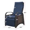 PE Wicker Patio Recliner Chair,Patio Chair With Separate Adjustment Mechanism And Removable Soft Cushion,Outdoor Patio Chairs -Maison Boucle - 3 of 4